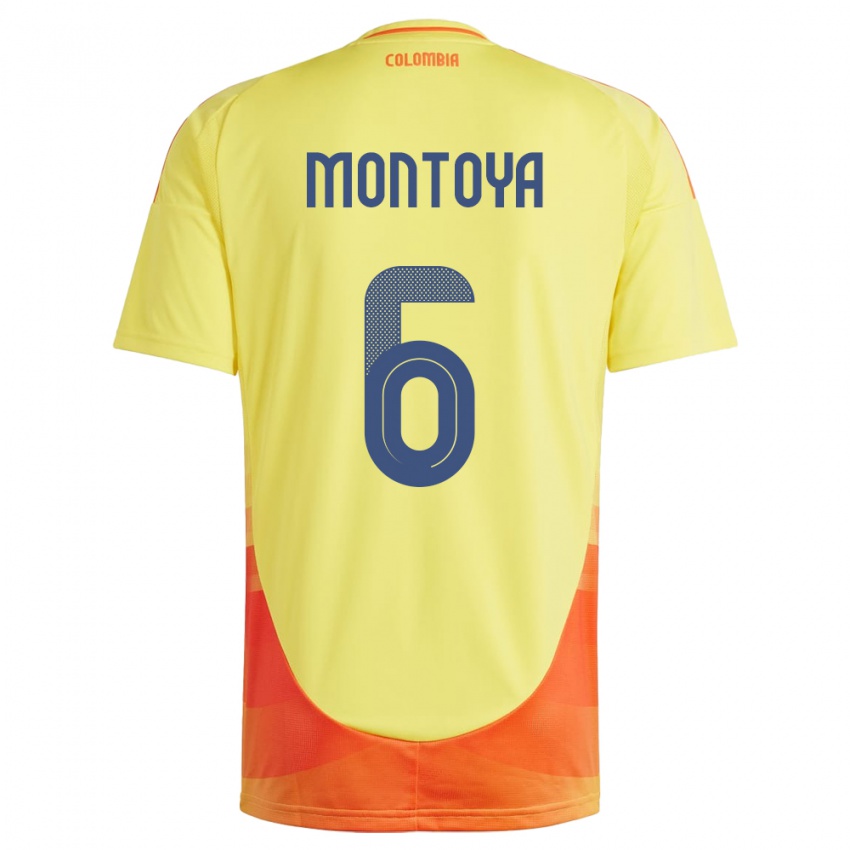 Bambino Maglia Colombia Daniela Montoya #6 Giallo Kit Gara Home 24-26 Maglietta