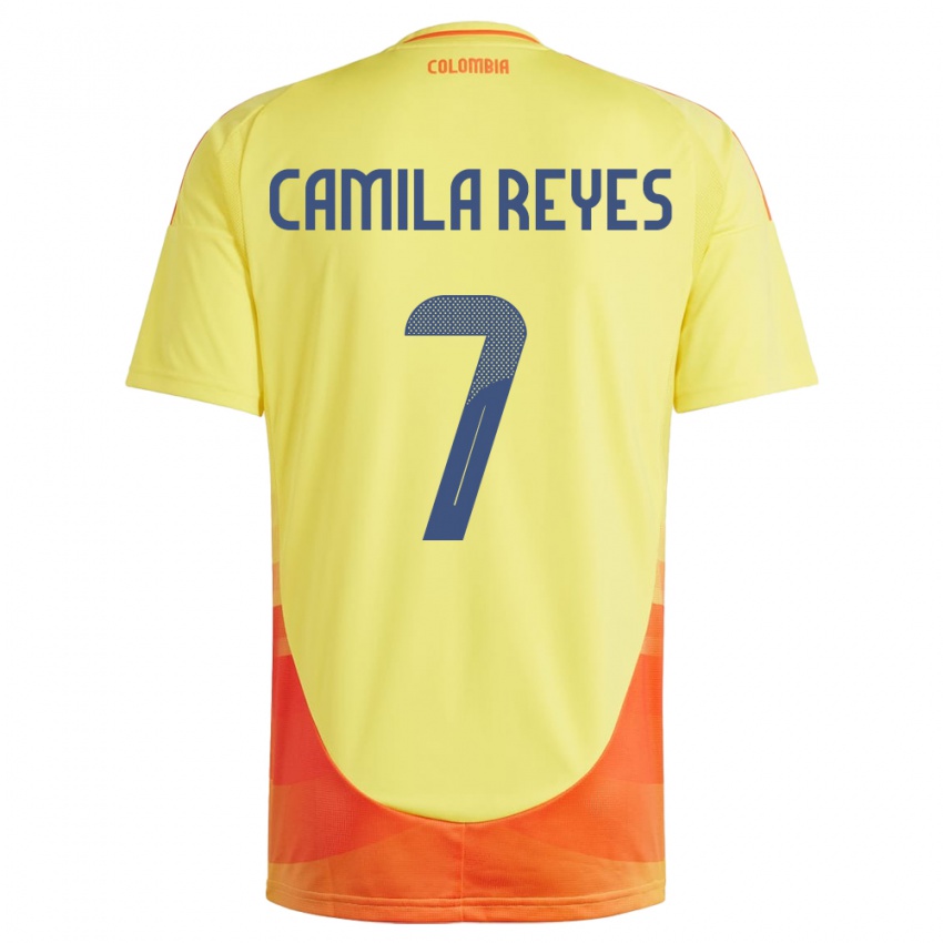 Bambino Maglia Colombia María Camila Reyes #7 Giallo Kit Gara Home 24-26 Maglietta