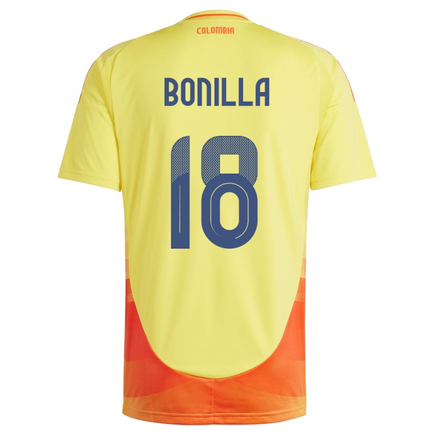 Bambino Maglia Colombia Wendy Bonilla #18 Giallo Kit Gara Home 24-26 Maglietta