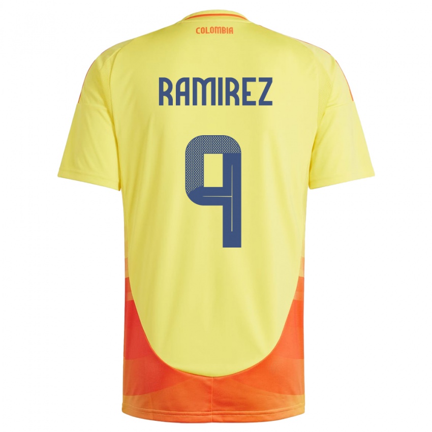 Bambino Maglia Colombia Mayra Ramírez #9 Giallo Kit Gara Home 24-26 Maglietta