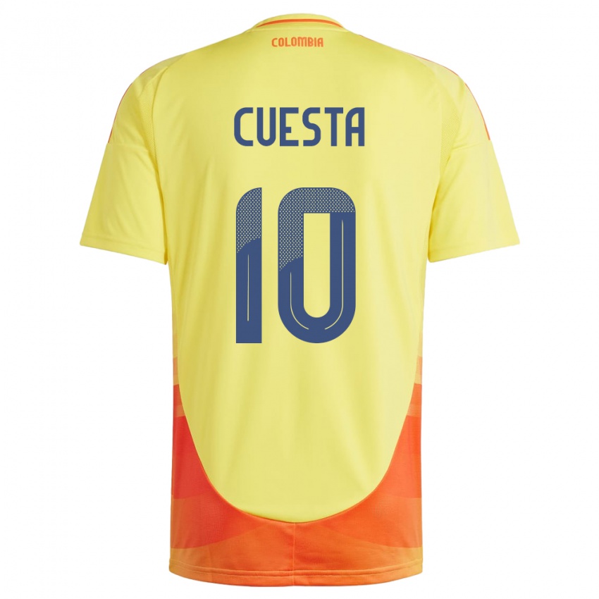 Bambino Maglia Colombia Yisela Cuesta #10 Giallo Kit Gara Home 24-26 Maglietta