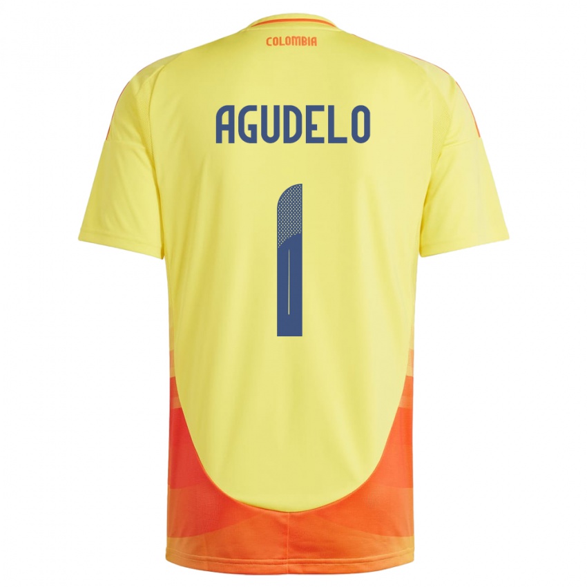 Bambino Maglia Colombia Luisa Agudelo #1 Giallo Kit Gara Home 24-26 Maglietta