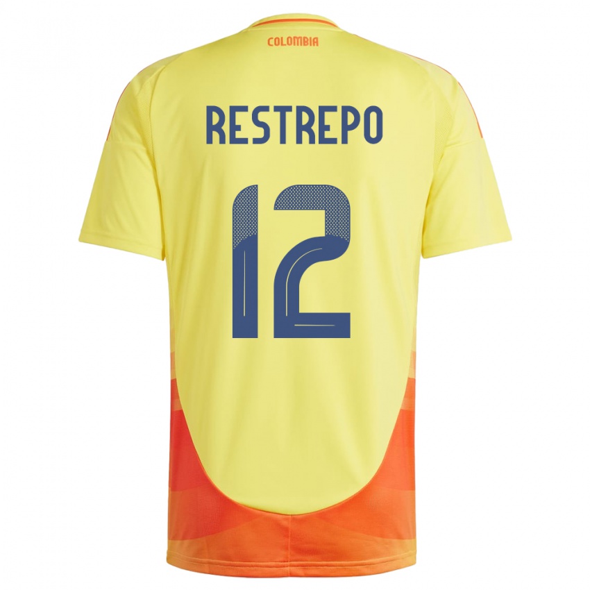 Bambino Maglia Colombia Valery Restrepo #12 Giallo Kit Gara Home 24-26 Maglietta