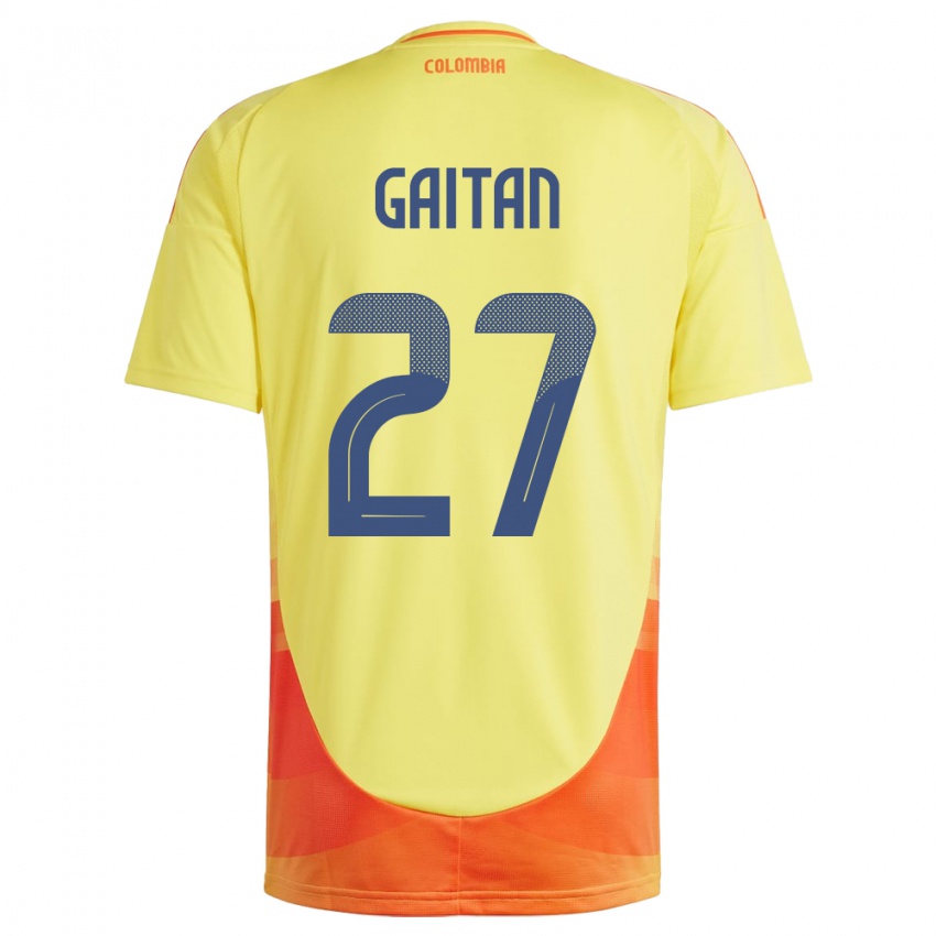 Bambino Maglia Colombia Natalia Gaitán #27 Giallo Kit Gara Home 24-26 Maglietta