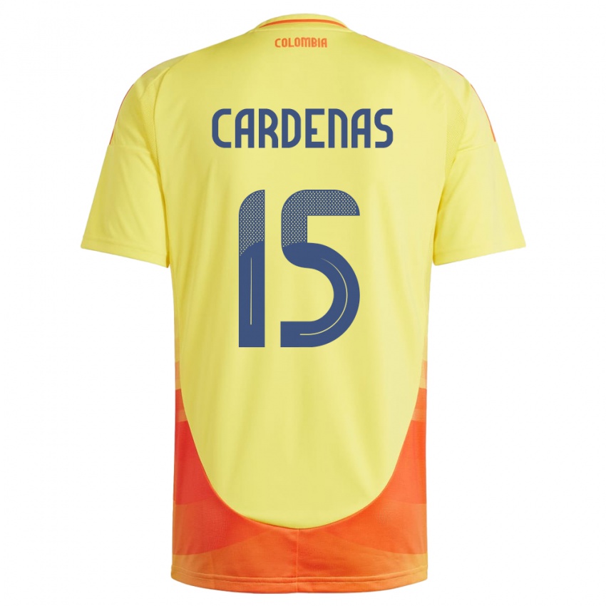 Bambino Maglia Colombia Wendy Cárdenas #15 Giallo Kit Gara Home 24-26 Maglietta