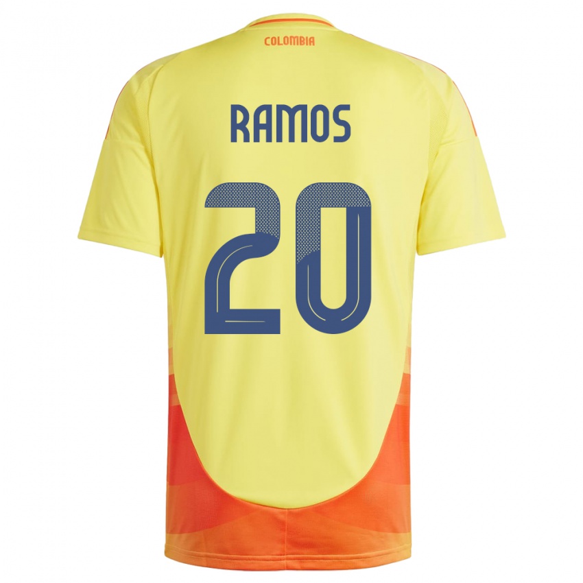 Bambino Maglia Colombia Mónica Ramos #20 Giallo Kit Gara Home 24-26 Maglietta