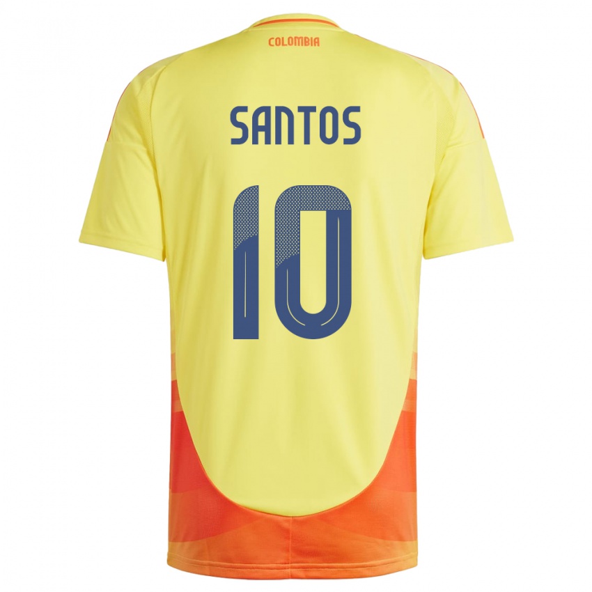 Bambino Maglia Colombia Leicy Santos #10 Giallo Kit Gara Home 24-26 Maglietta