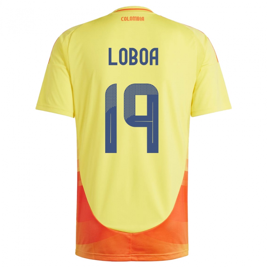 Bambino Maglia Colombia Valerin Loboa #19 Giallo Kit Gara Home 24-26 Maglietta