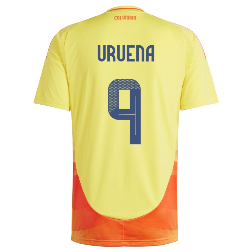 Bambino Maglia Colombia Gabriela Urueña #9 Giallo Kit Gara Home 24-26 Maglietta