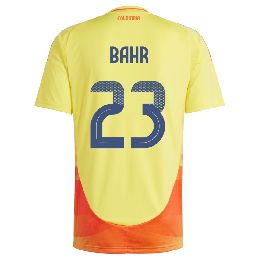 Bambino Maglia Colombia Elexa Bahr #23 Giallo Kit Gara Home 24-26 Maglietta