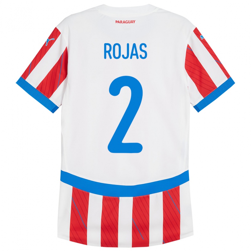 Bambino Maglia Paraguay Robert Rojas #2 Bianco Rosso Kit Gara Home 24-26 Maglietta