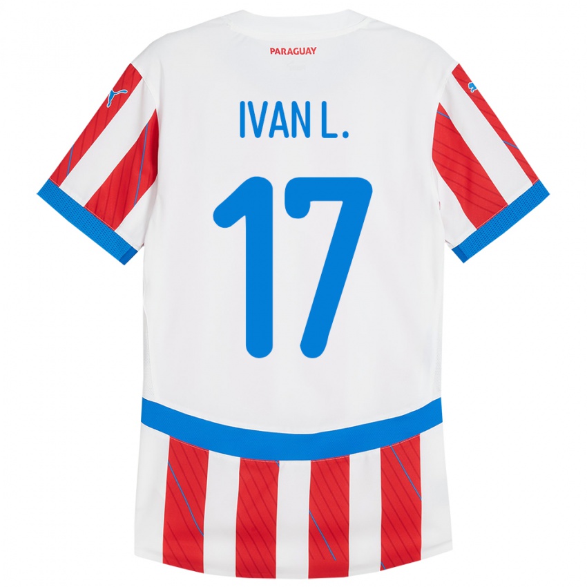 Bambino Maglia Paraguay Iván Leguizamón #17 Bianco Rosso Kit Gara Home 24-26 Maglietta