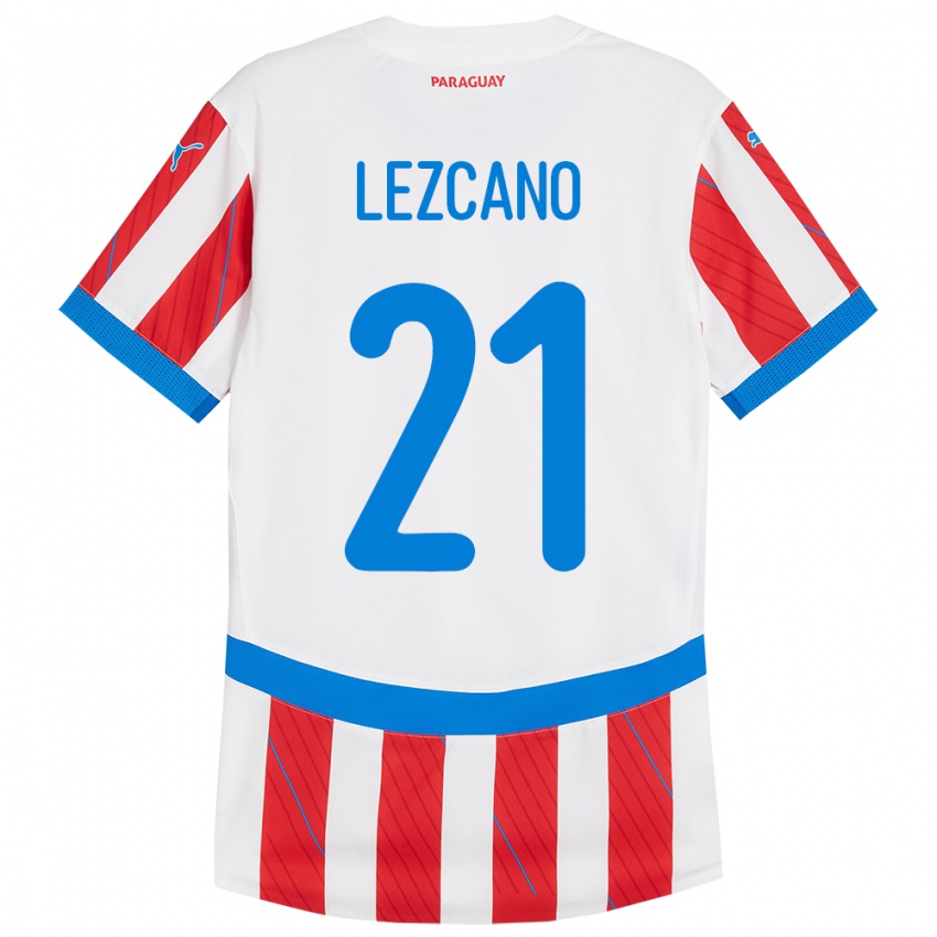 Bambino Maglia Paraguay Rubén Lezcano #21 Bianco Rosso Kit Gara Home 24-26 Maglietta