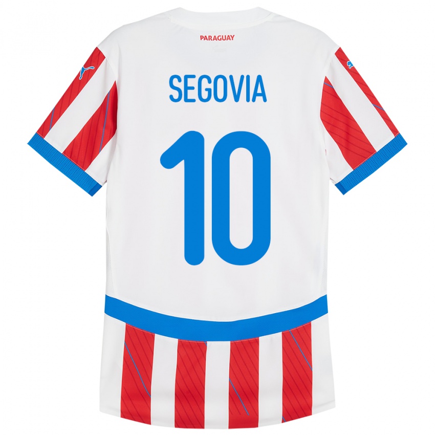 Bambino Maglia Paraguay Matías Segovia #10 Bianco Rosso Kit Gara Home 24-26 Maglietta