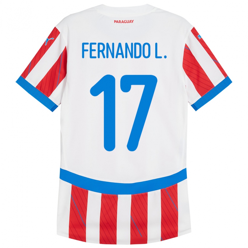 Bambino Maglia Paraguay Fernando Leguizamón #17 Bianco Rosso Kit Gara Home 24-26 Maglietta