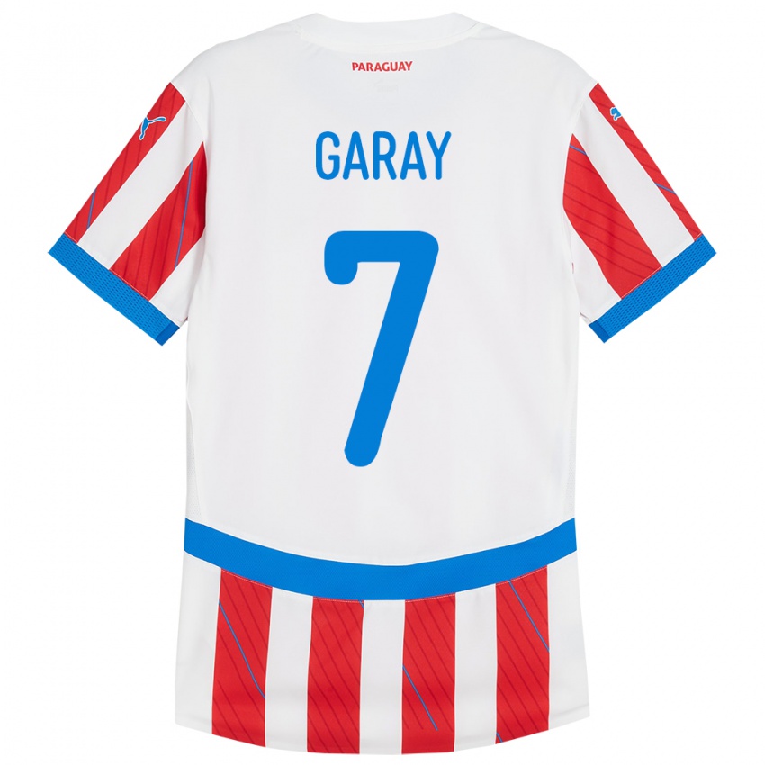 Bambino Maglia Paraguay Griselda Garay #7 Bianco Rosso Kit Gara Home 24-26 Maglietta