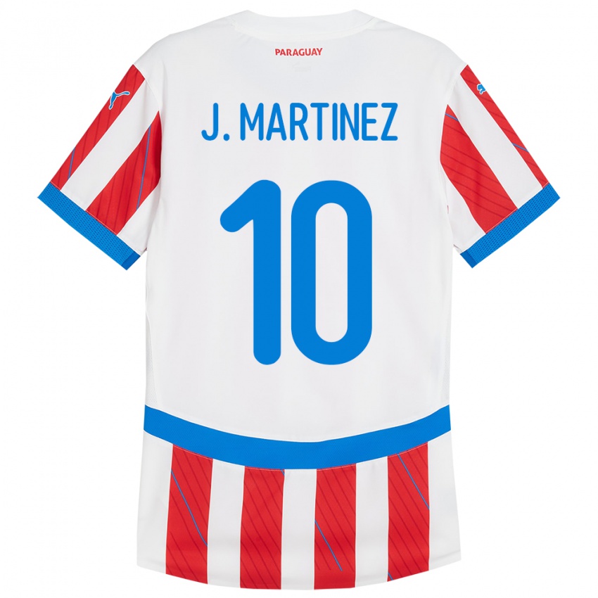 Bambino Maglia Paraguay Jessica Martínez #10 Bianco Rosso Kit Gara Home 24-26 Maglietta