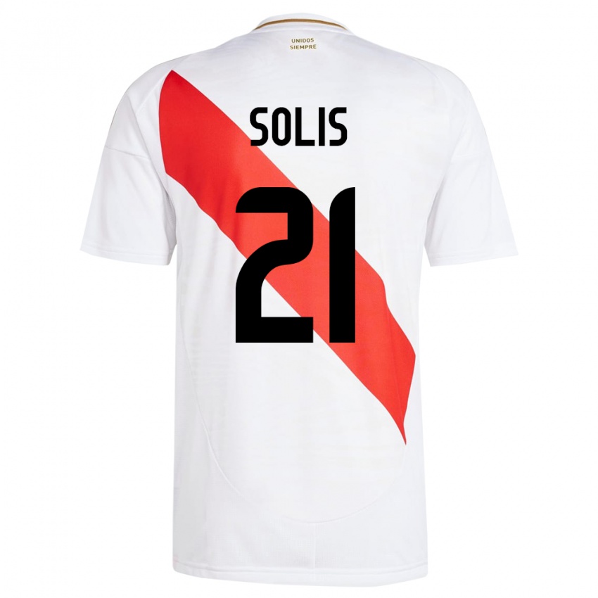 Bambino Maglia Perù Renato Solís #21 Bianco Kit Gara Home 24-26 Maglietta