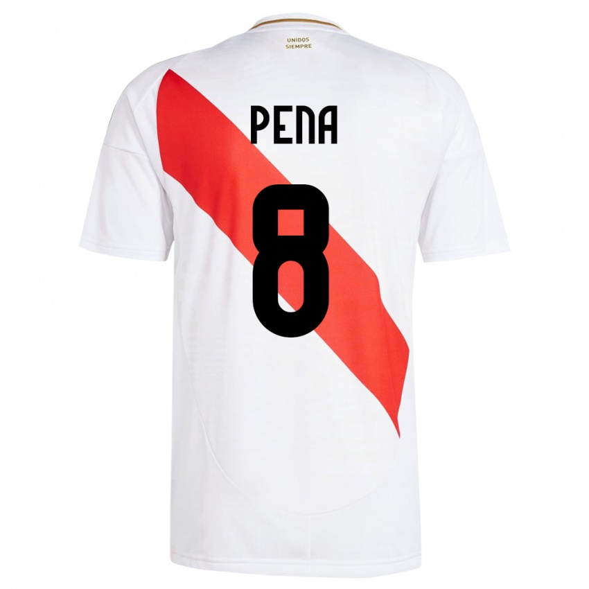 Bambino Maglia Perù Sergio Peña #8 Bianco Kit Gara Home 24-26 Maglietta