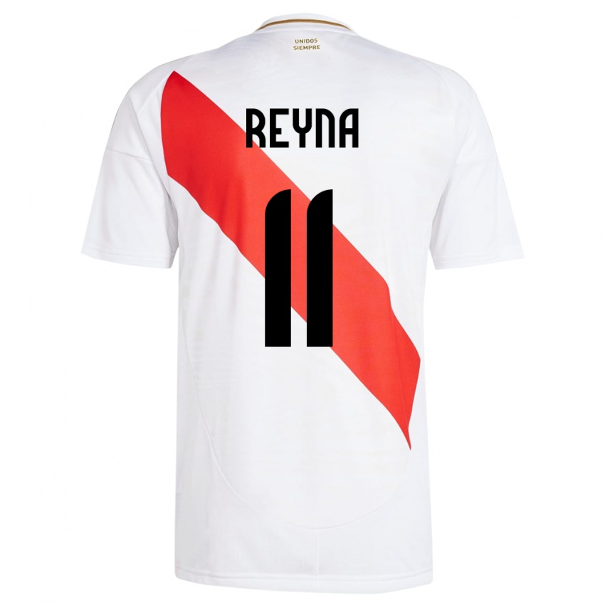 Bambino Maglia Perù Bryan Reyna #11 Bianco Kit Gara Home 24-26 Maglietta