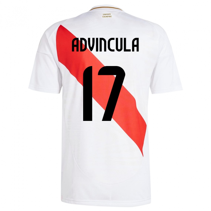 Bambino Maglia Perù Luis Advíncula #17 Bianco Kit Gara Home 24-26 Maglietta