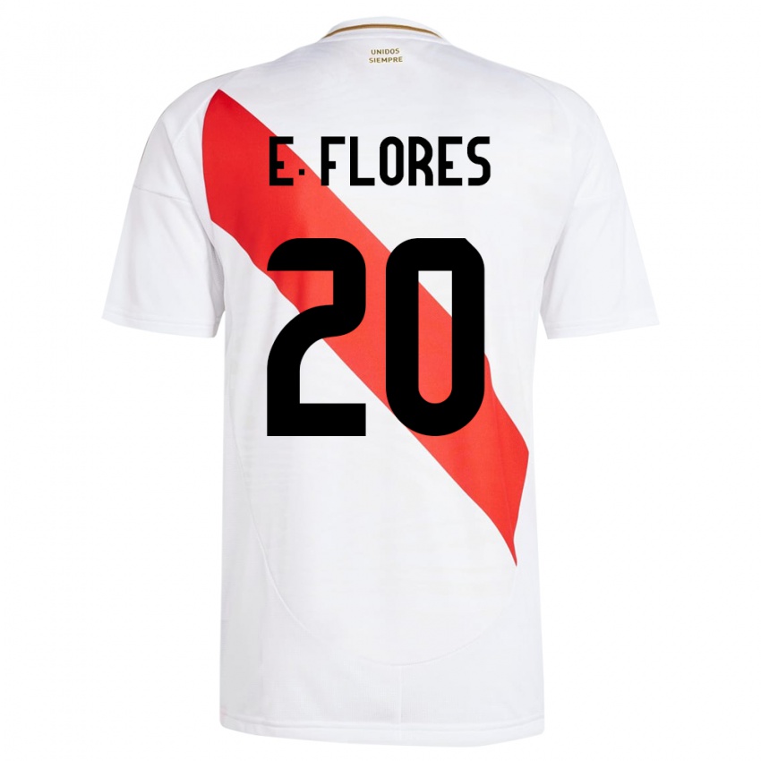 Bambino Maglia Perù Edison Flores #20 Bianco Kit Gara Home 24-26 Maglietta