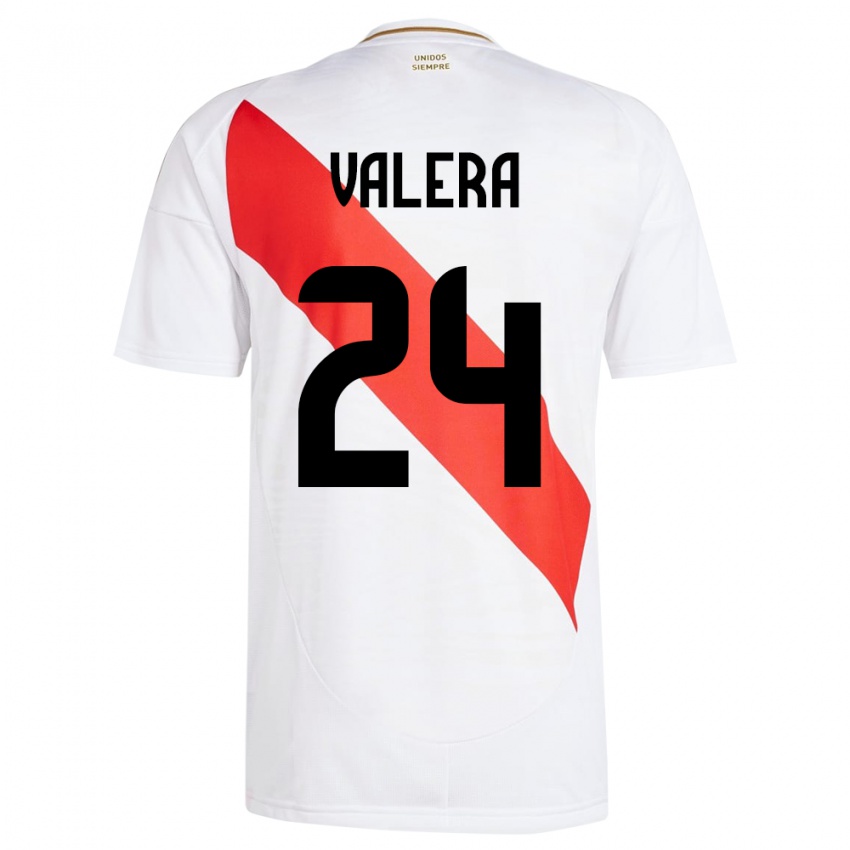 Bambino Maglia Perù Álex Valera #24 Bianco Kit Gara Home 24-26 Maglietta