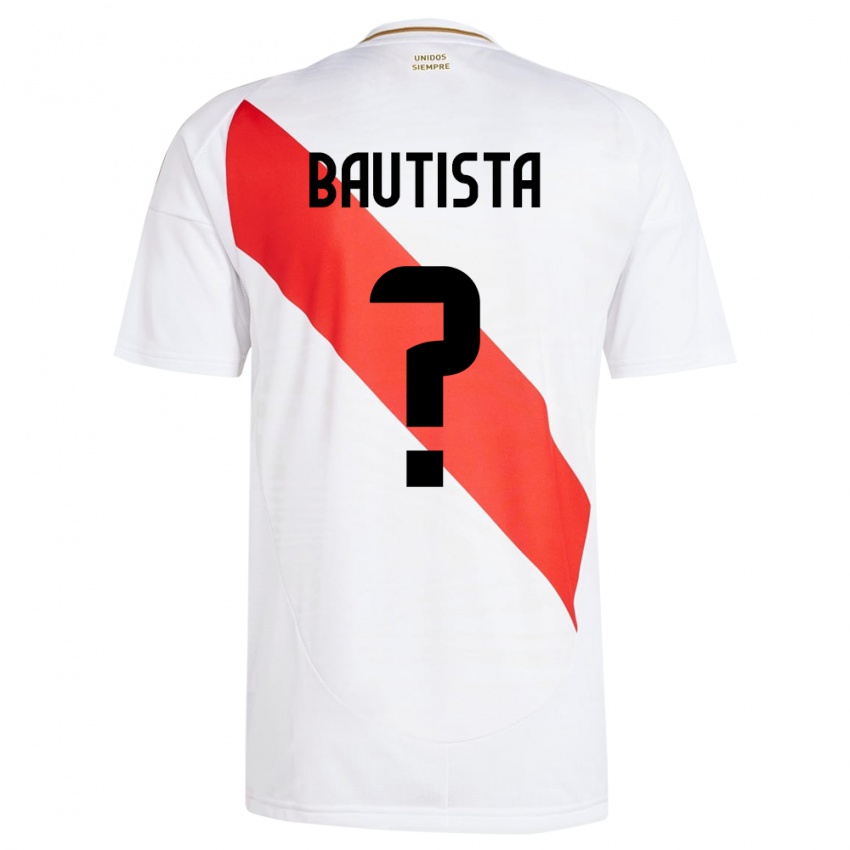 Bambino Maglia Perù César Bautista #0 Bianco Kit Gara Home 24-26 Maglietta