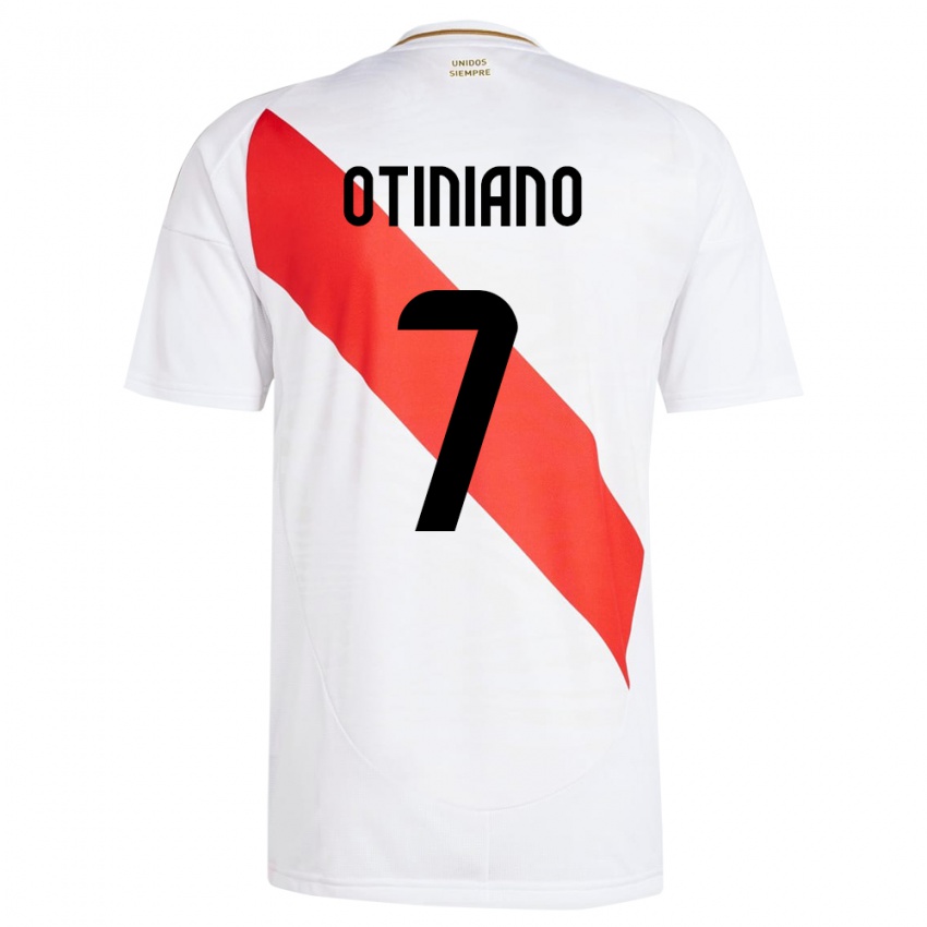 Bambino Maglia Perù Steffani Otiniano #7 Bianco Kit Gara Home 24-26 Maglietta