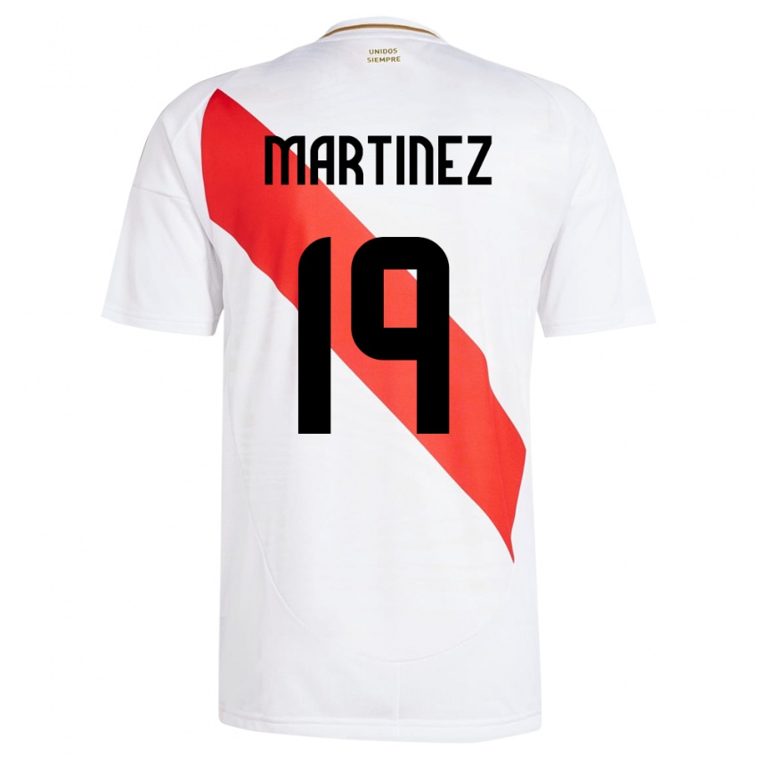 Bambino Maglia Perù Nahomi Martínez #19 Bianco Kit Gara Home 24-26 Maglietta