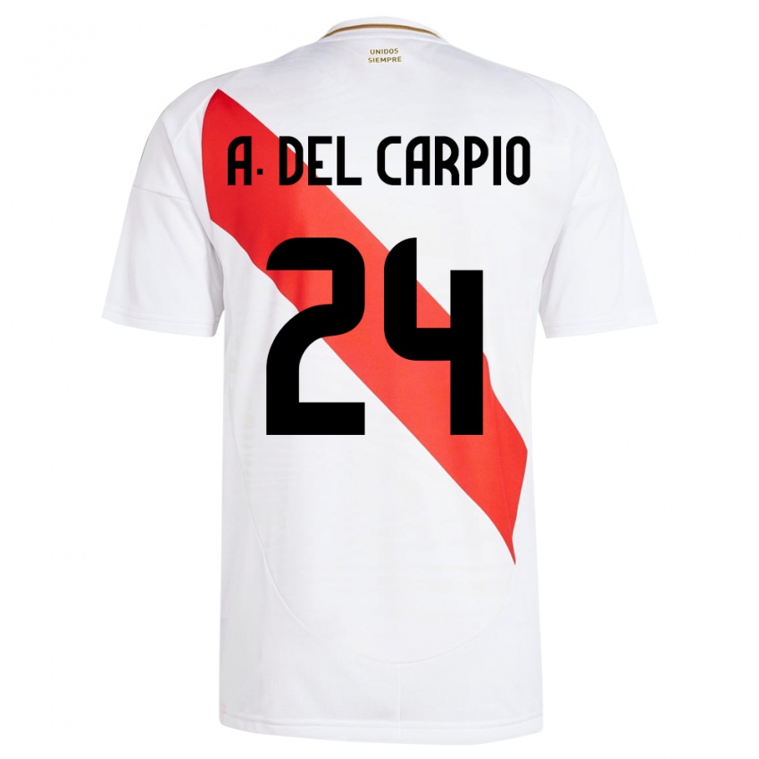 Bambino Maglia Perù Annie Del Carpio #24 Bianco Kit Gara Home 24-26 Maglietta