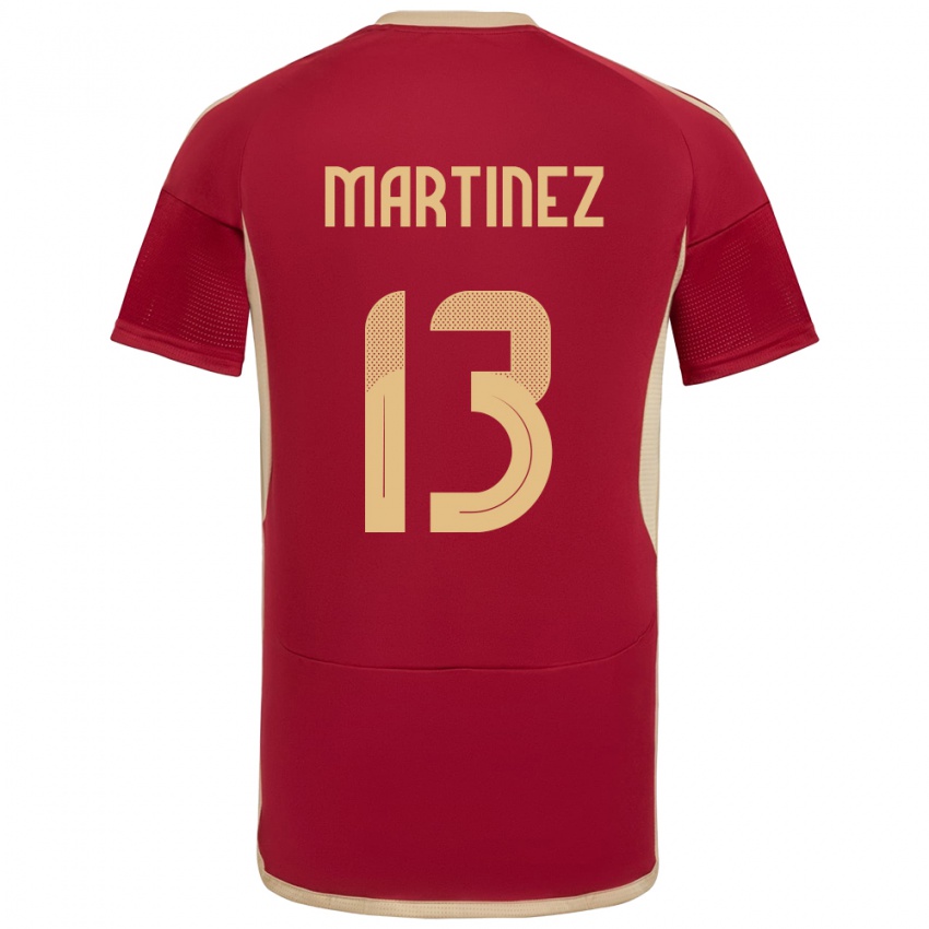 Bambino Maglia Venezuela José Martínez #13 Borgogna Kit Gara Home 24-26 Maglietta