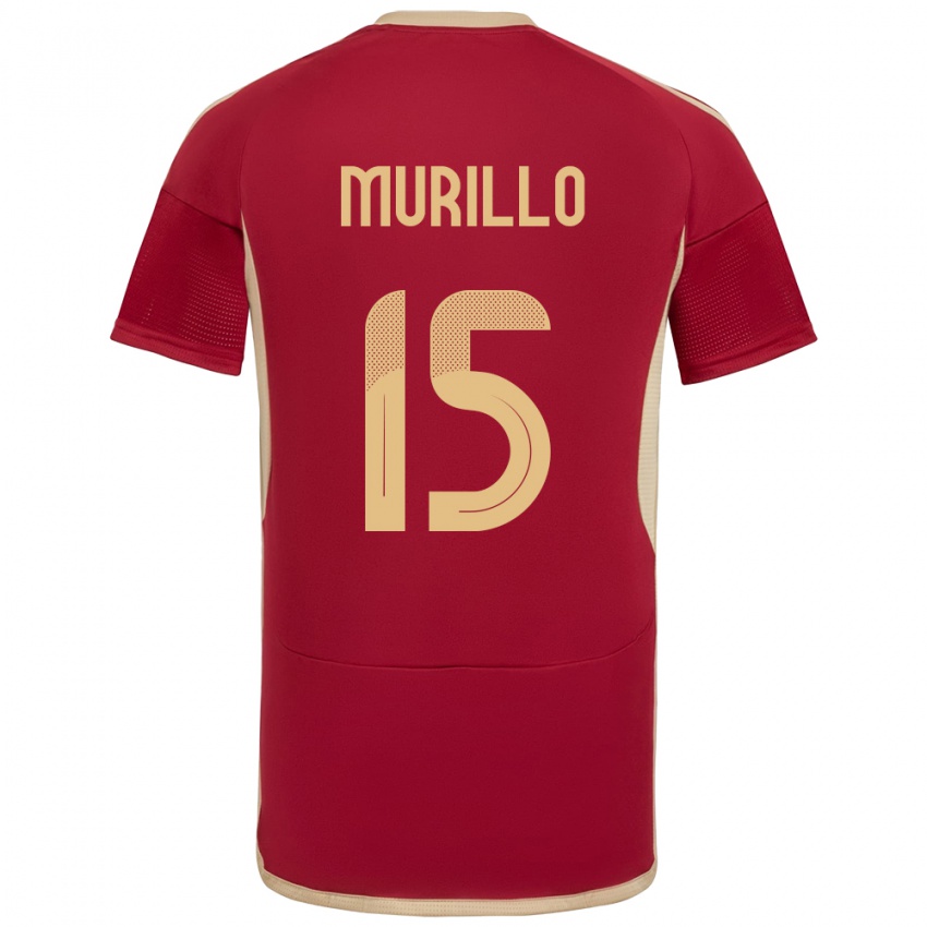 Bambino Maglia Venezuela Jhon Murillo #15 Borgogna Kit Gara Home 24-26 Maglietta