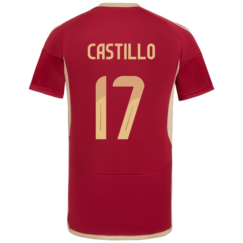 Bambino Maglia Venezuela Edson Castillo #17 Borgogna Kit Gara Home 24-26 Maglietta