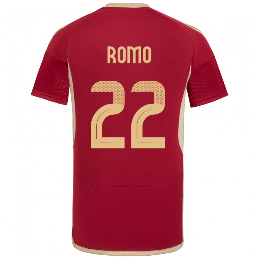 Bambino Maglia Venezuela Rafael Romo #22 Borgogna Kit Gara Home 24-26 Maglietta