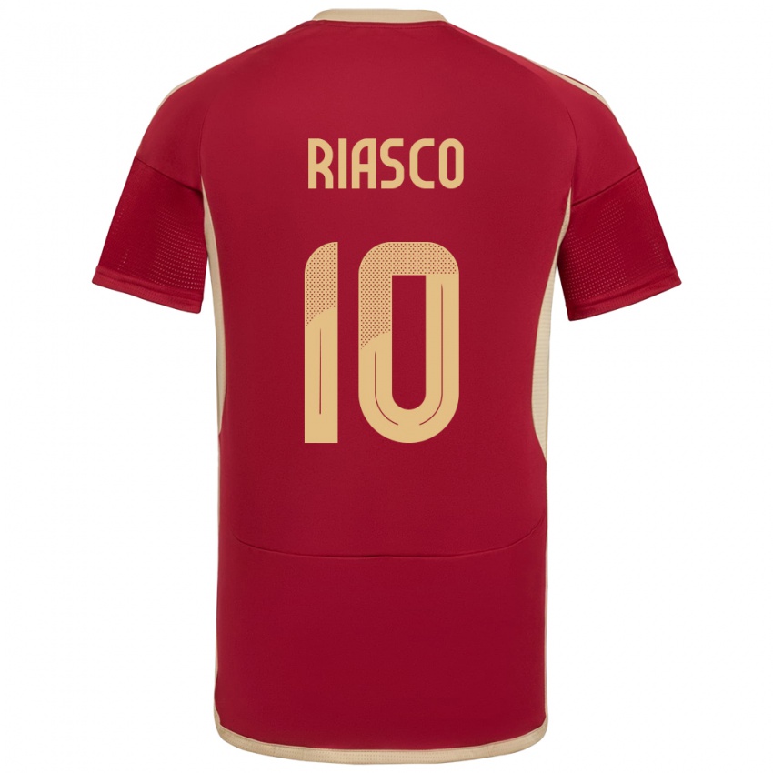 Bambino Maglia Venezuela José Riasco #10 Borgogna Kit Gara Home 24-26 Maglietta