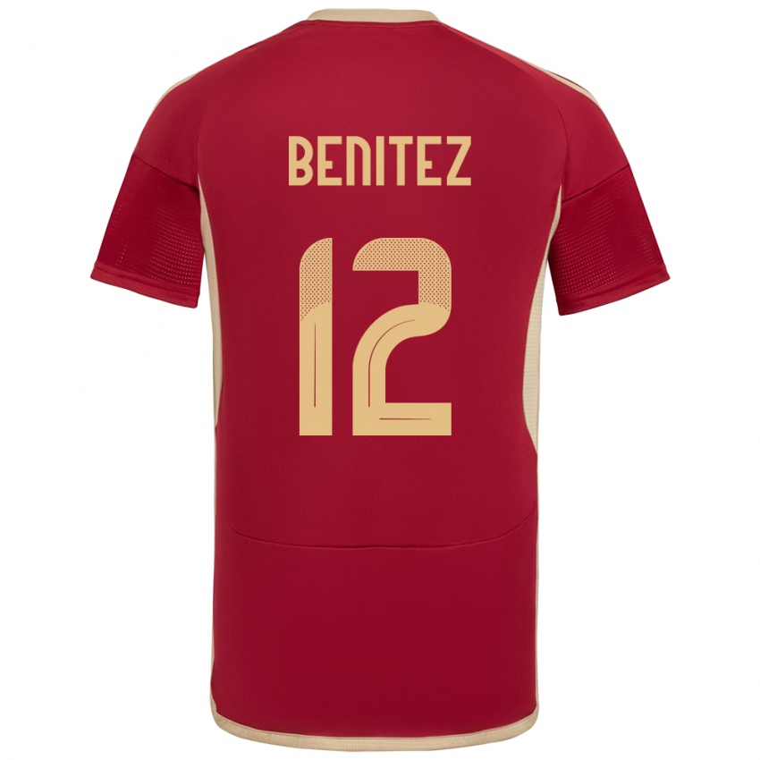 Bambino Maglia Venezuela Frankarlos Benítez #12 Borgogna Kit Gara Home 24-26 Maglietta