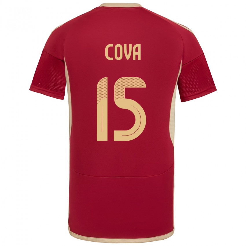 Bambino Maglia Venezuela Adrián Cova #15 Borgogna Kit Gara Home 24-26 Maglietta