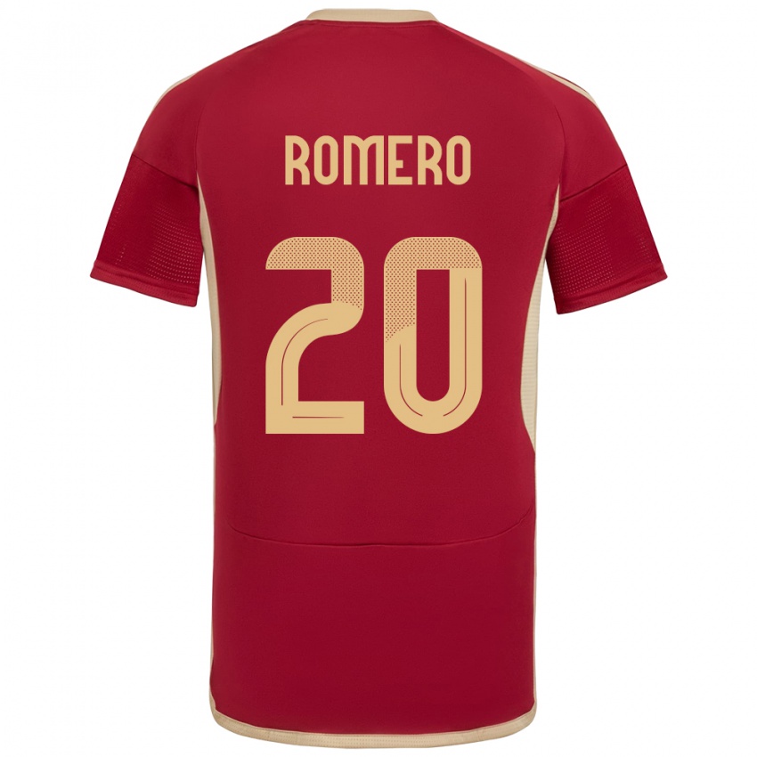 Bambino Maglia Venezuela Andrés Romero #20 Borgogna Kit Gara Home 24-26 Maglietta