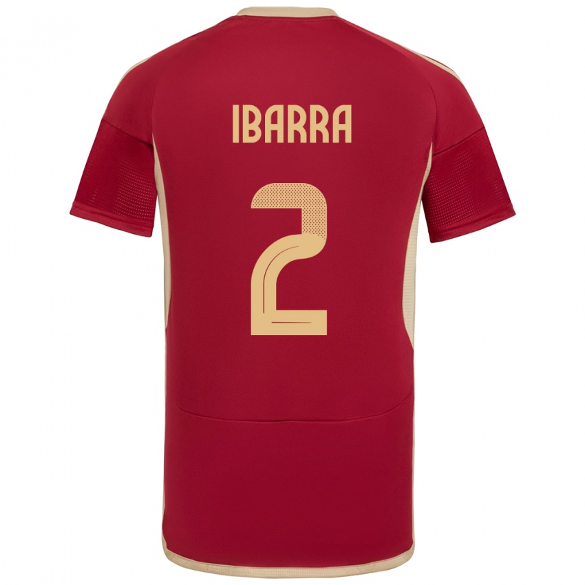 Bambino Maglia Venezuela Pablo Ibarra #2 Borgogna Kit Gara Home 24-26 Maglietta