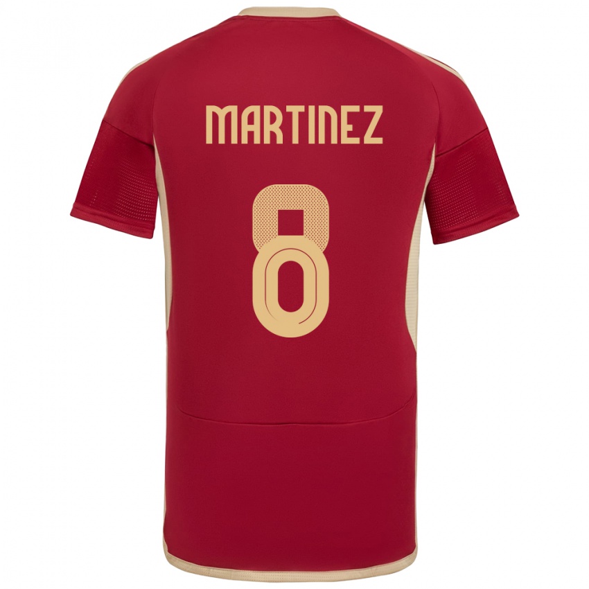 Bambino Maglia Venezuela Bárbara Martínez #8 Borgogna Kit Gara Home 24-26 Maglietta