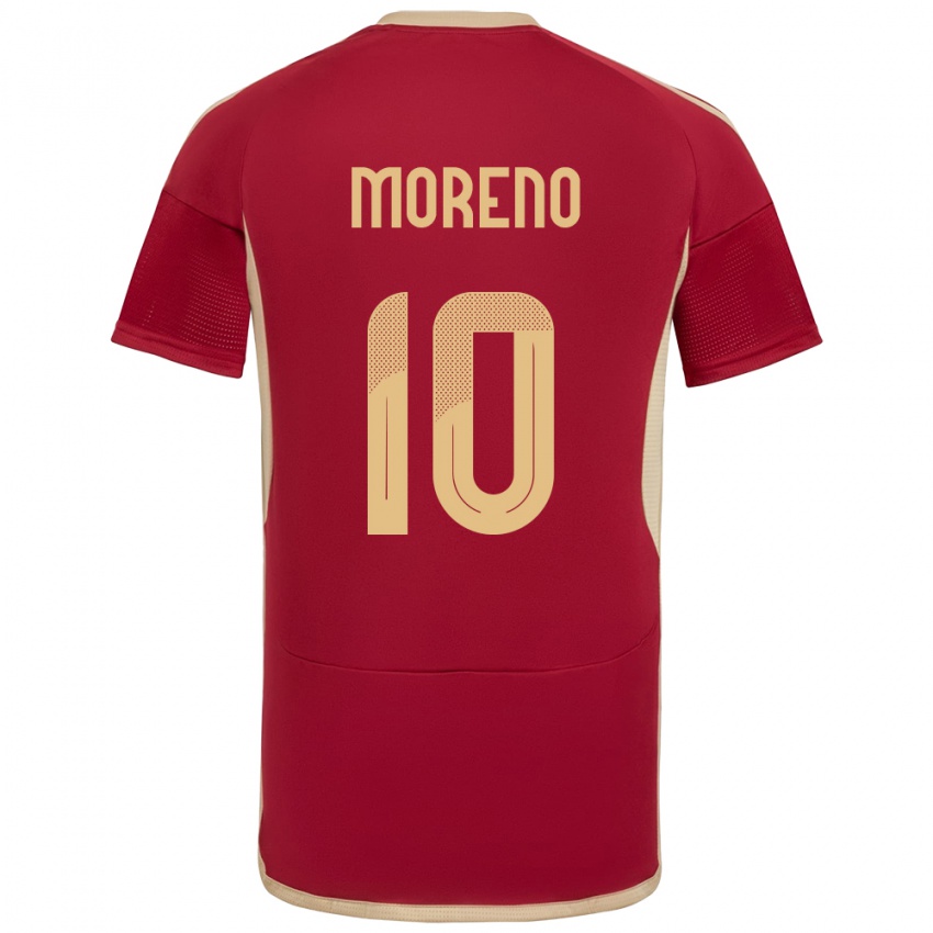 Bambino Maglia Venezuela Yerliane Moreno #10 Borgogna Kit Gara Home 24-26 Maglietta