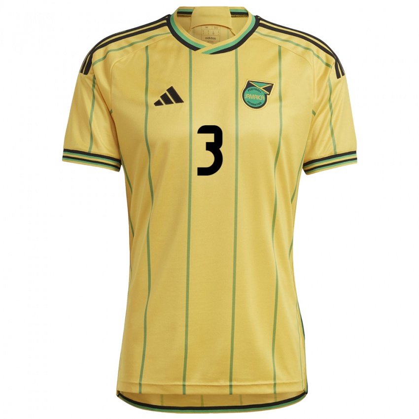 Bambino Maglia Giamaica Michael Hector #3 Giallo Kit Gara Home 24-26 Maglietta