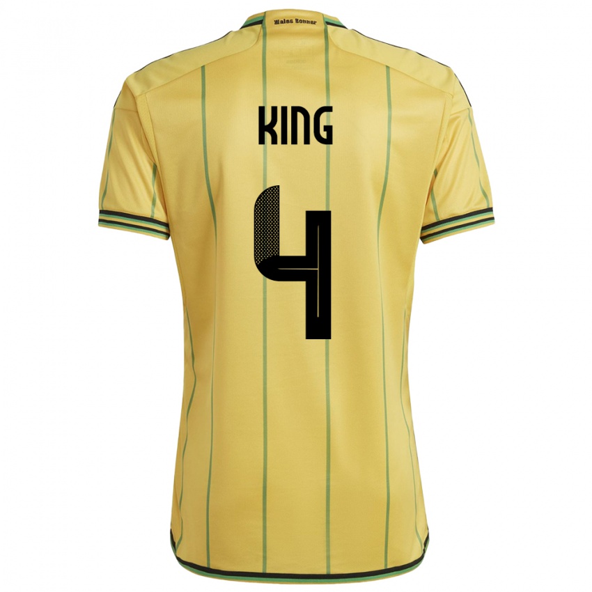 Bambino Maglia Giamaica Richard King #4 Giallo Kit Gara Home 24-26 Maglietta