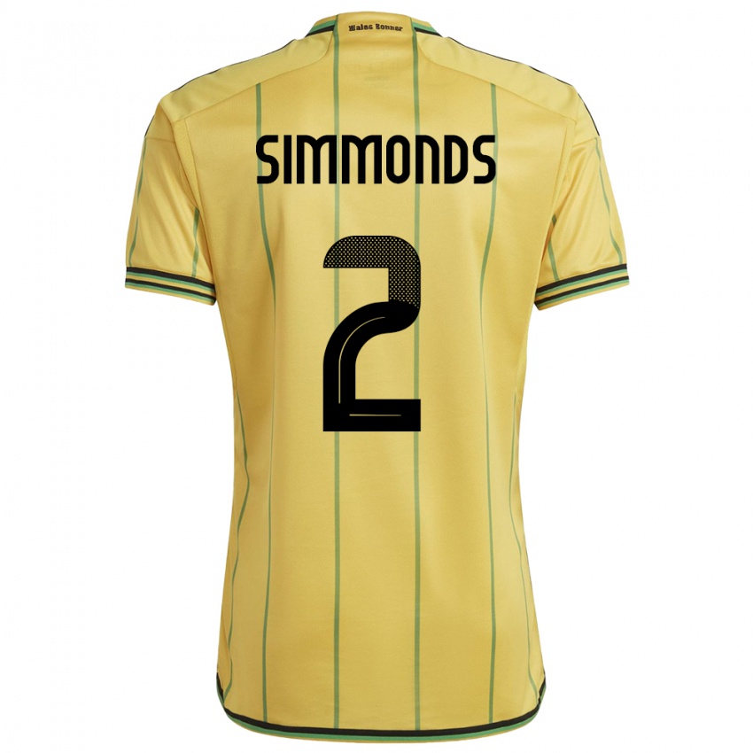 Bambino Maglia Giamaica Nicholas Simmonds #2 Giallo Kit Gara Home 24-26 Maglietta