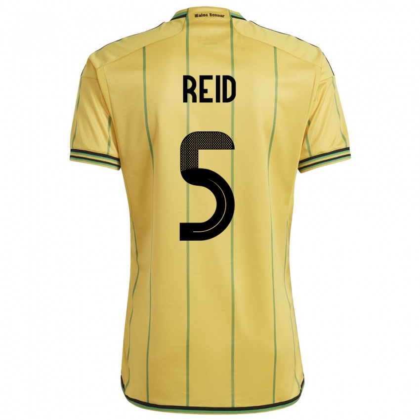 Bambino Maglia Giamaica Adrian Reid #5 Giallo Kit Gara Home 24-26 Maglietta