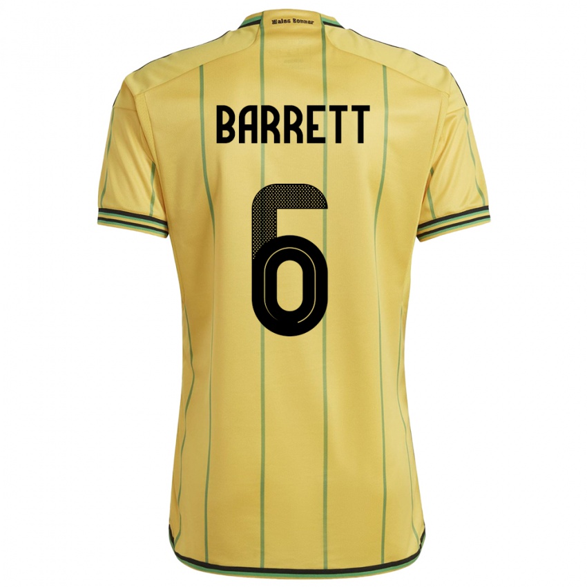 Bambino Maglia Giamaica Ronaldo Barrett #6 Giallo Kit Gara Home 24-26 Maglietta