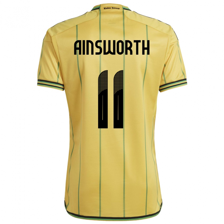 Bambino Maglia Giamaica Christopher Ainsworth #11 Giallo Kit Gara Home 24-26 Maglietta