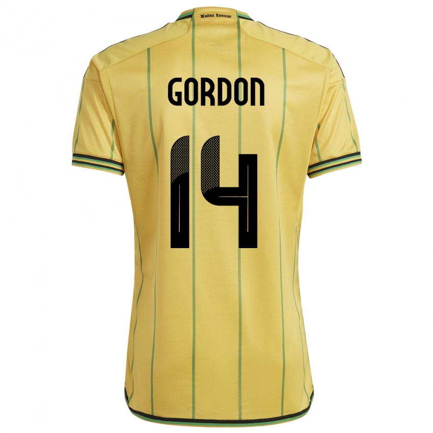 Bambino Maglia Giamaica Ashton Gordon #14 Giallo Kit Gara Home 24-26 Maglietta