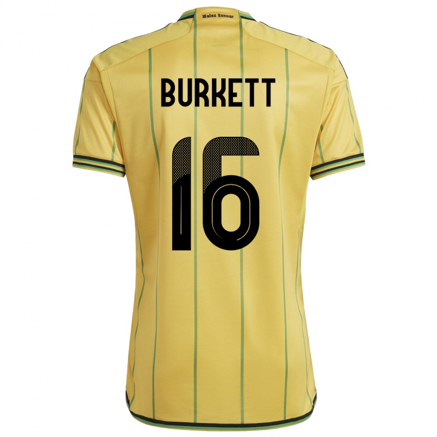 Bambino Maglia Giamaica Brian Burkett #16 Giallo Kit Gara Home 24-26 Maglietta